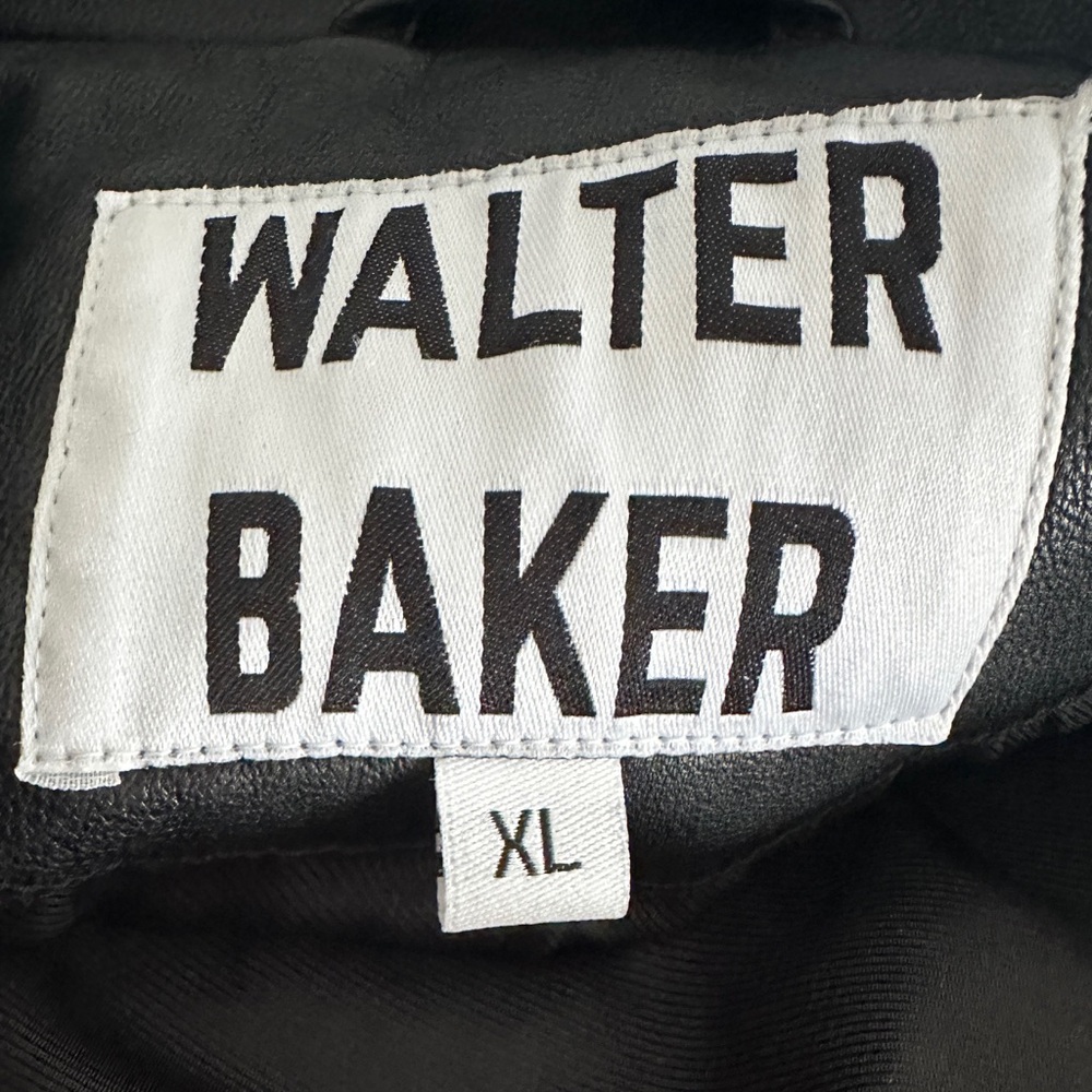 NWOT Walter Baker Black 100% Lamb Leather Blazer Size XL - Picture 13 of 16
